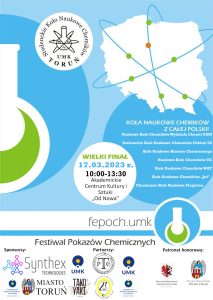 Plakat informacyjny dotyczący Ogólnopolskiego Festiwalu Pokazów Chemicznych