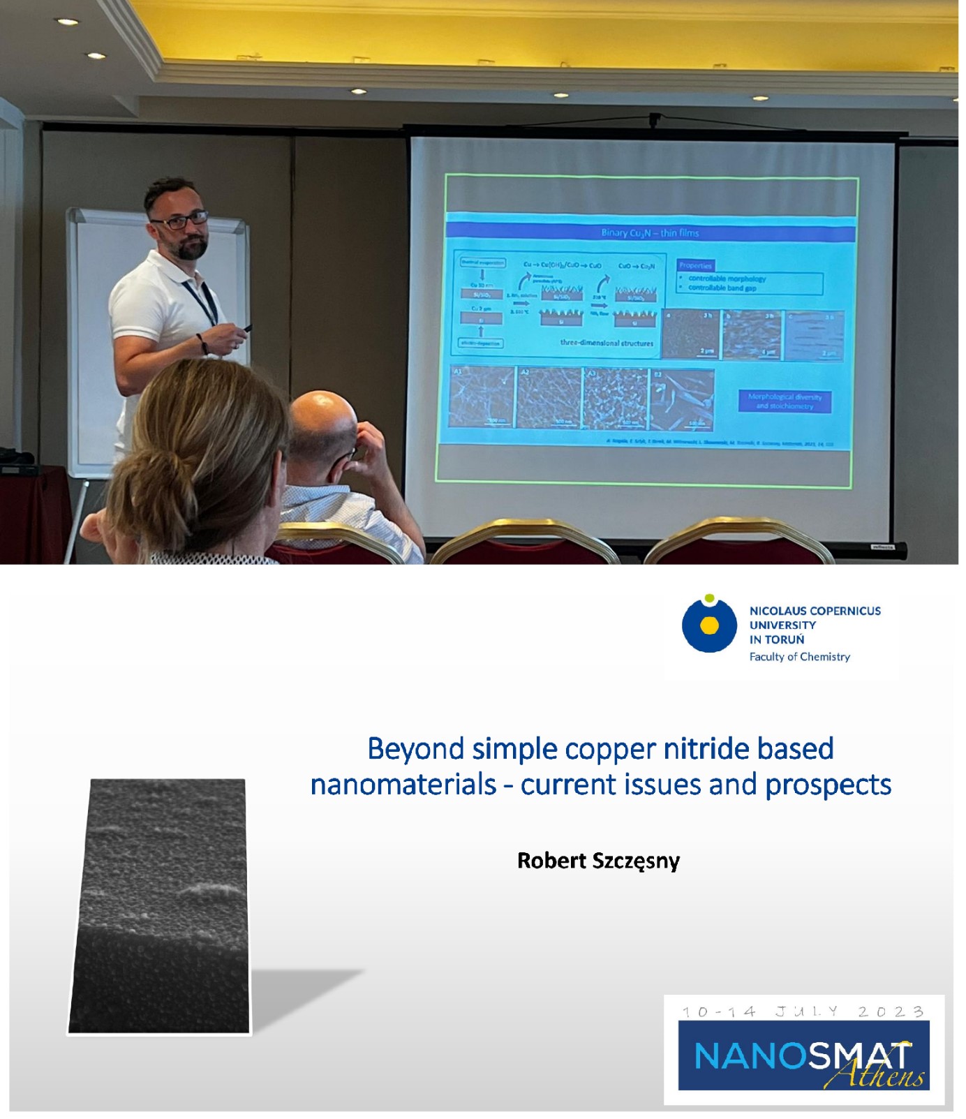 Dr Robert Szczęsny podczas konferencji “14th International Conference on Surfaces, Coatings and Nanostructured Materials”